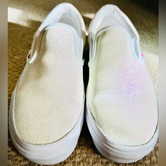 Vans Shoes Vans White Iridescent Color Changing Glitter Slip